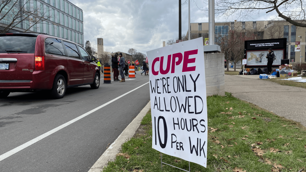 Teaching and research assistants at McMaster University began a strike on Nov. 21, 2022 after talks over a contract that doesn't alleviate what their union calls “inequitable wages” broke down.