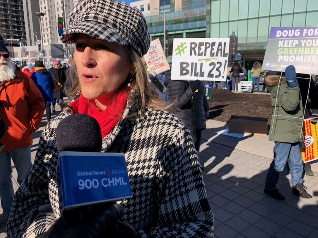 A rally was held in Hamilton against building homes in the Greenbelt.