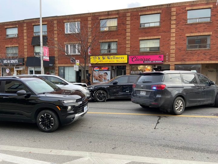 Police on the scene of an investigation in the area of Bloor Street West and Shaw Street.