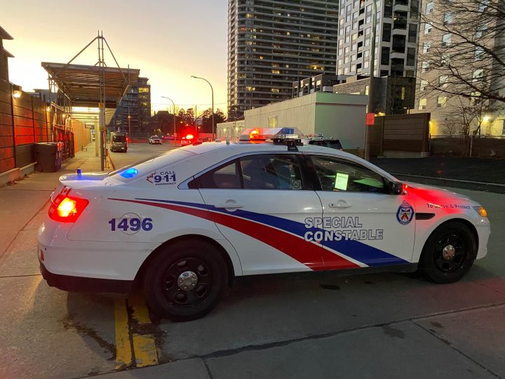 Police on scene following a fatal stabbing at High Park subway station on Dec. 8, 2022.