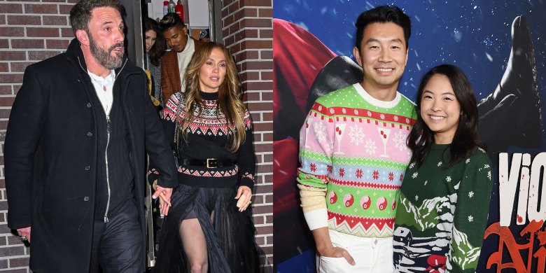 Jennifer Lopez And Simu Liu Are Making Holiday Sweaters Look Sexy