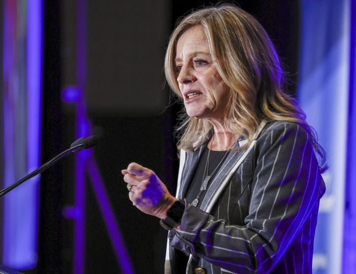 Alberta NDP Leader Rachel Notley addresses the Calgary Chamber of Commerce in Calgary, Alta., Thursday, Dec. 15, 2022. 