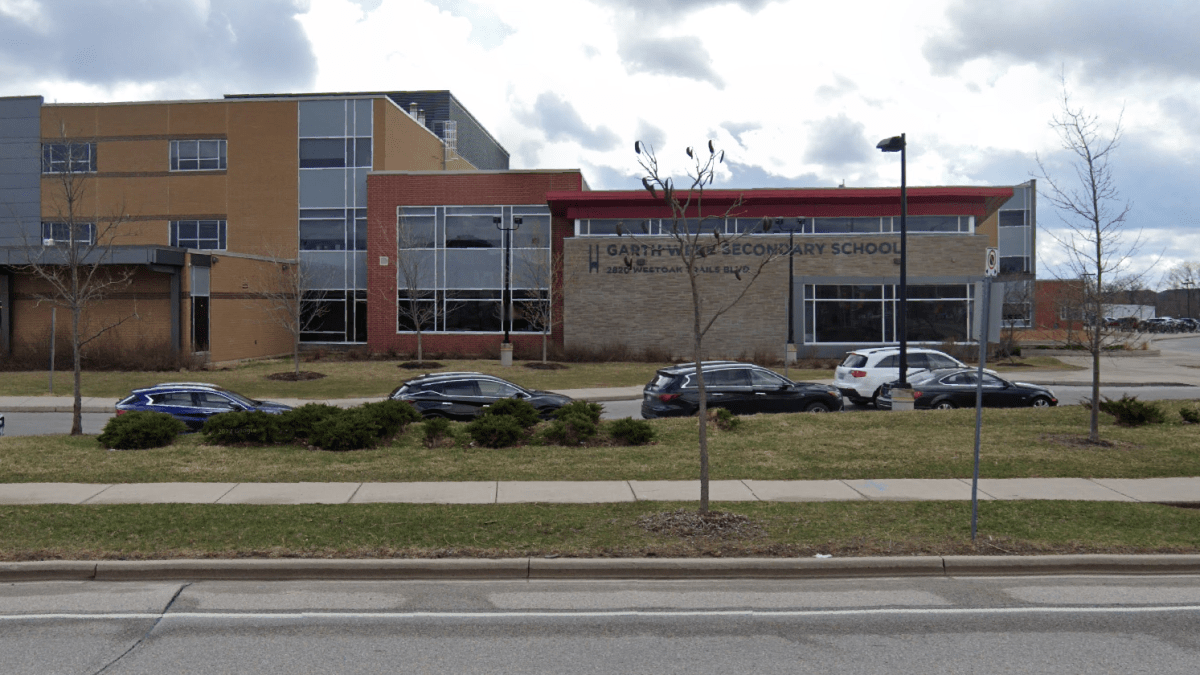 Halton Police say four teens have been accused of assault following an altercation at Garth Webb Secondary School in Oakville on Dec 7, 2022.