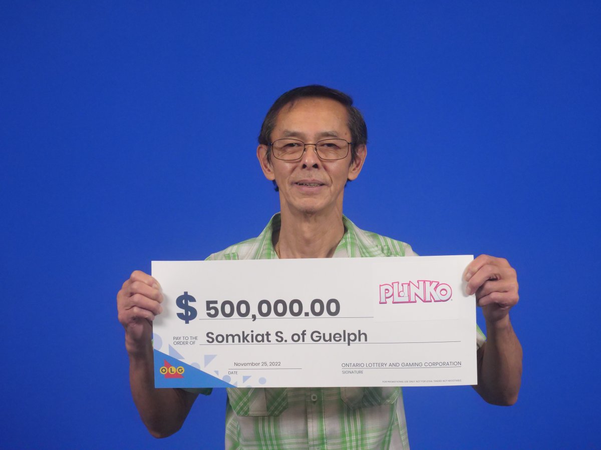 Somkiat Sengdy of Guelph won $500,000 on Instant Plinko.