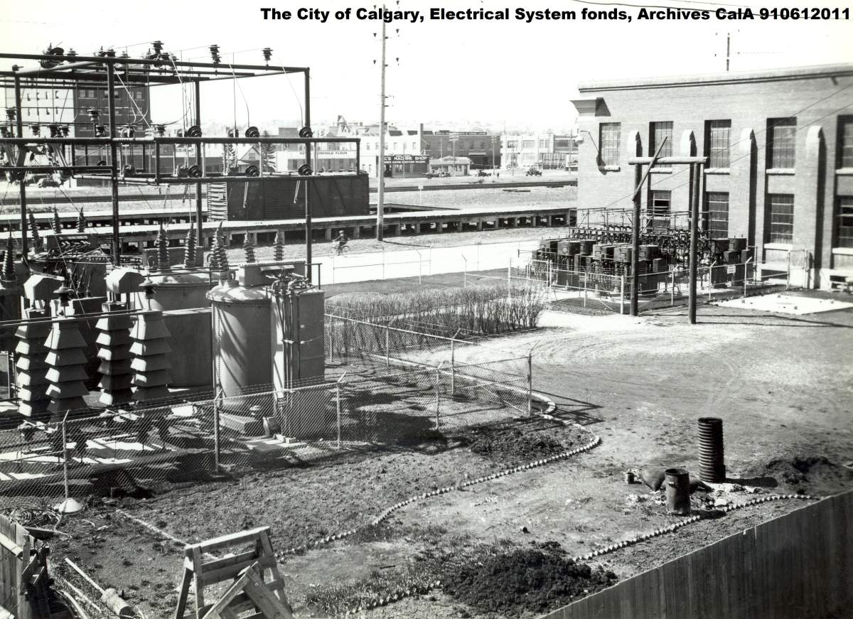 A historical photo of Calgary's substation no. 1.