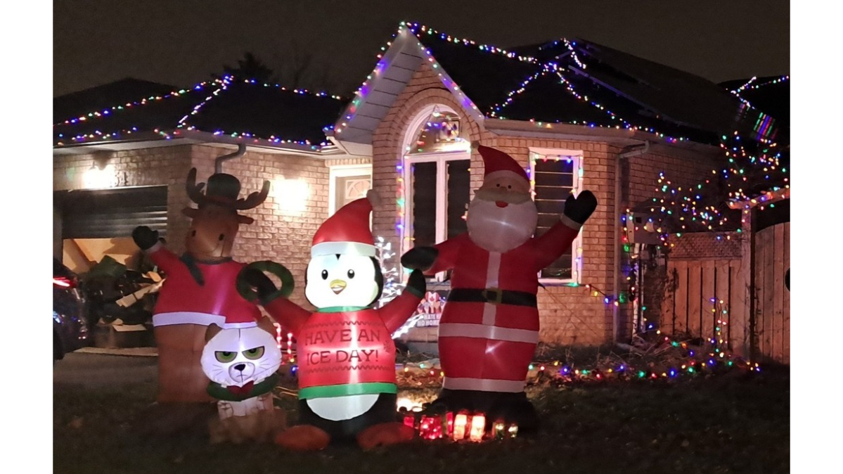 A Christmas decorated home on Highland Road West in Stoney Creek, Ont. A parent resource website is accepting entries for a Christmas map which has close to 60 of the best and brightest residential displays in the Hamilton-Halton area.