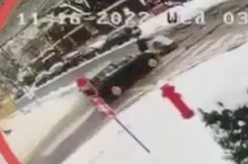Dramatic video shows a car hit a baby stroller at an intersection in Montreal. Thursday, November 16, 2022.