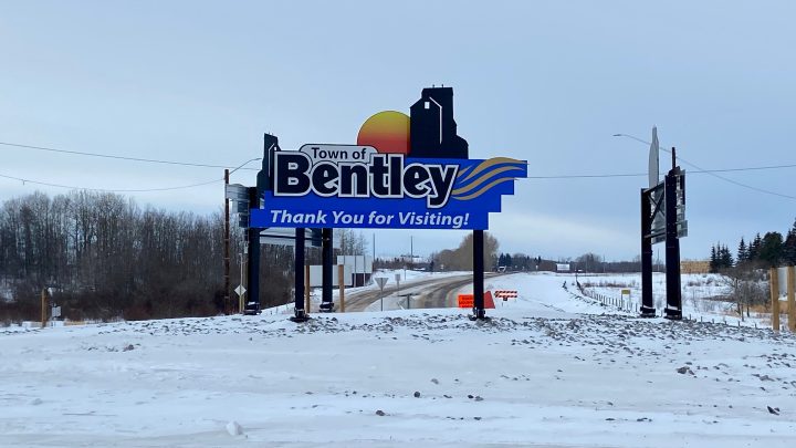 Town of Bentley sign.