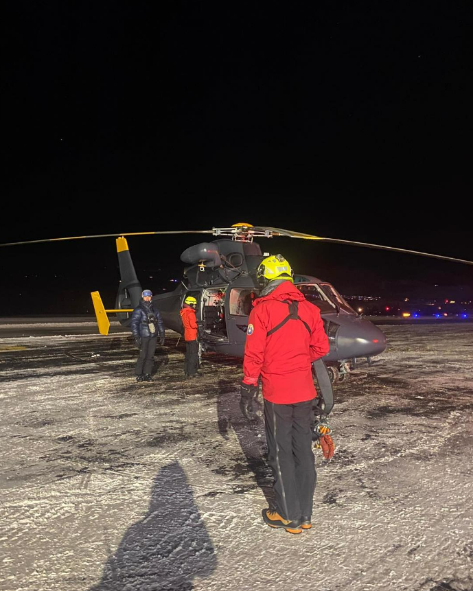 A woman was rescued and hospitalized on Wed. Dec. 21, 2022, after a snowmobiling incident near Big White Ski Resort in Kelowna, B.C.