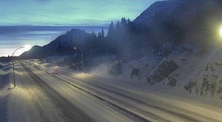 The Coquihalla Highway seen on a traffic camera Wednesday afternoon.