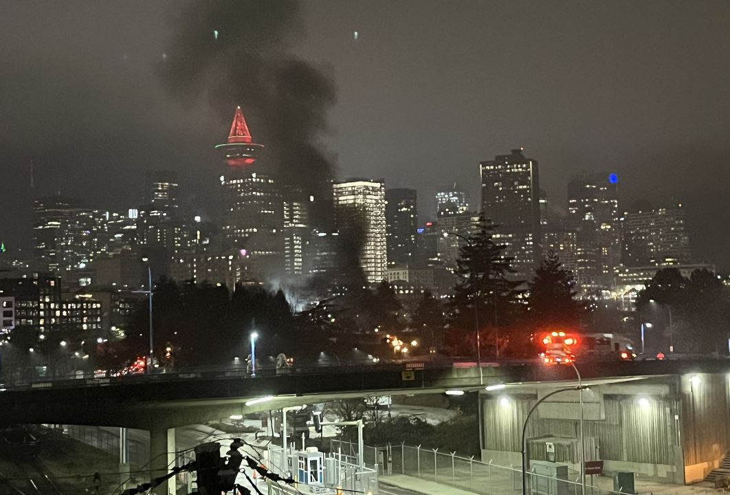 A Vancouver resident captured the fire on camera.