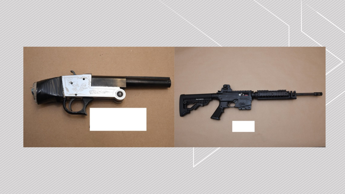Edmonton police found these weapons in an SUV reportedly involved in multiple crimes on Dec. 8, 2022.