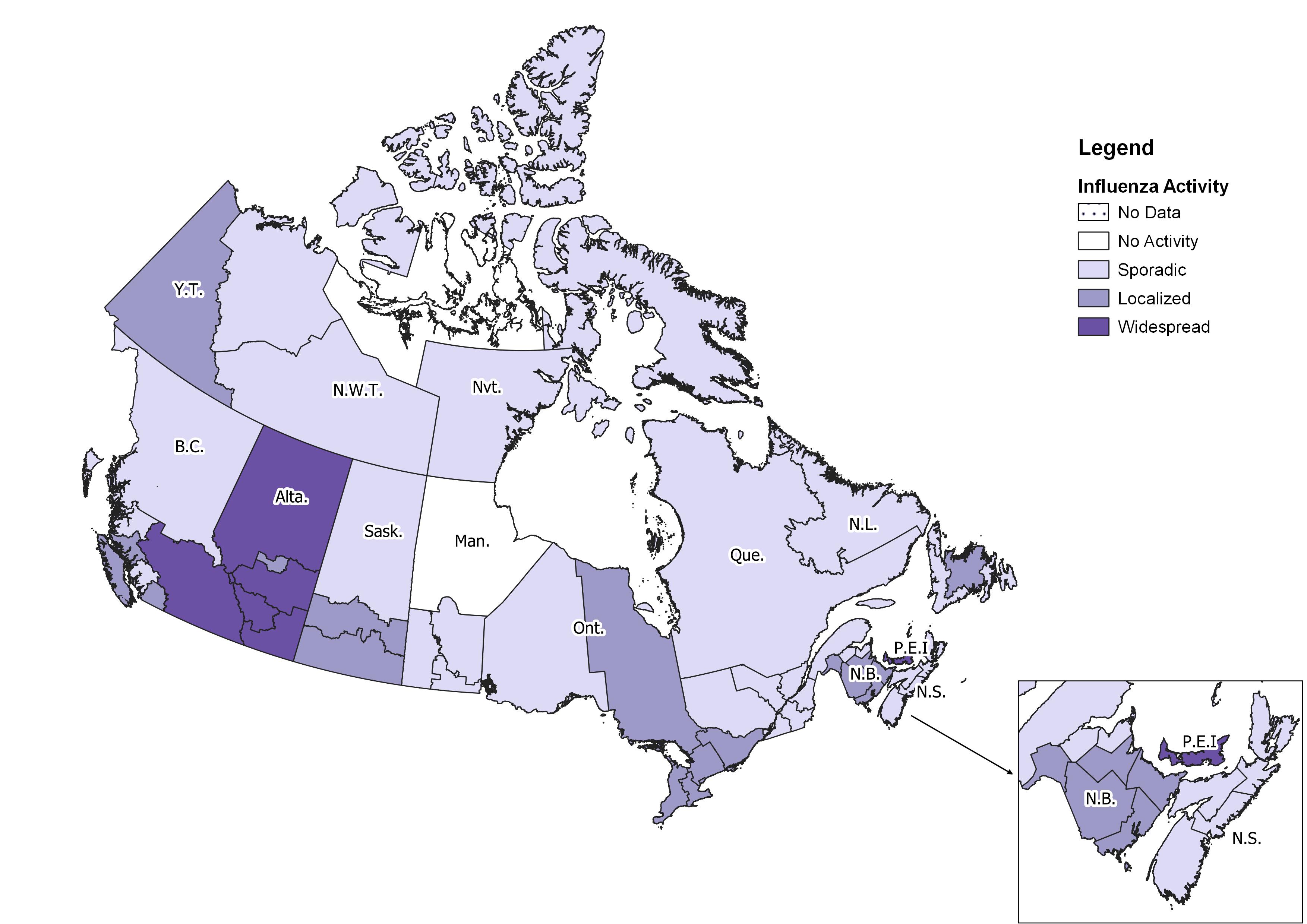 New Brunswick Influenza Cases Rise In Latest Report New Brunswick   Flu Activity In Canada 