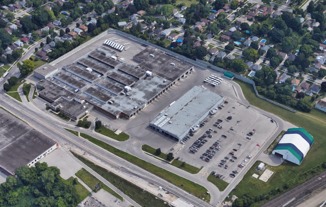 A 3D rendering of the current London Transit facility on Highbury Avenue.