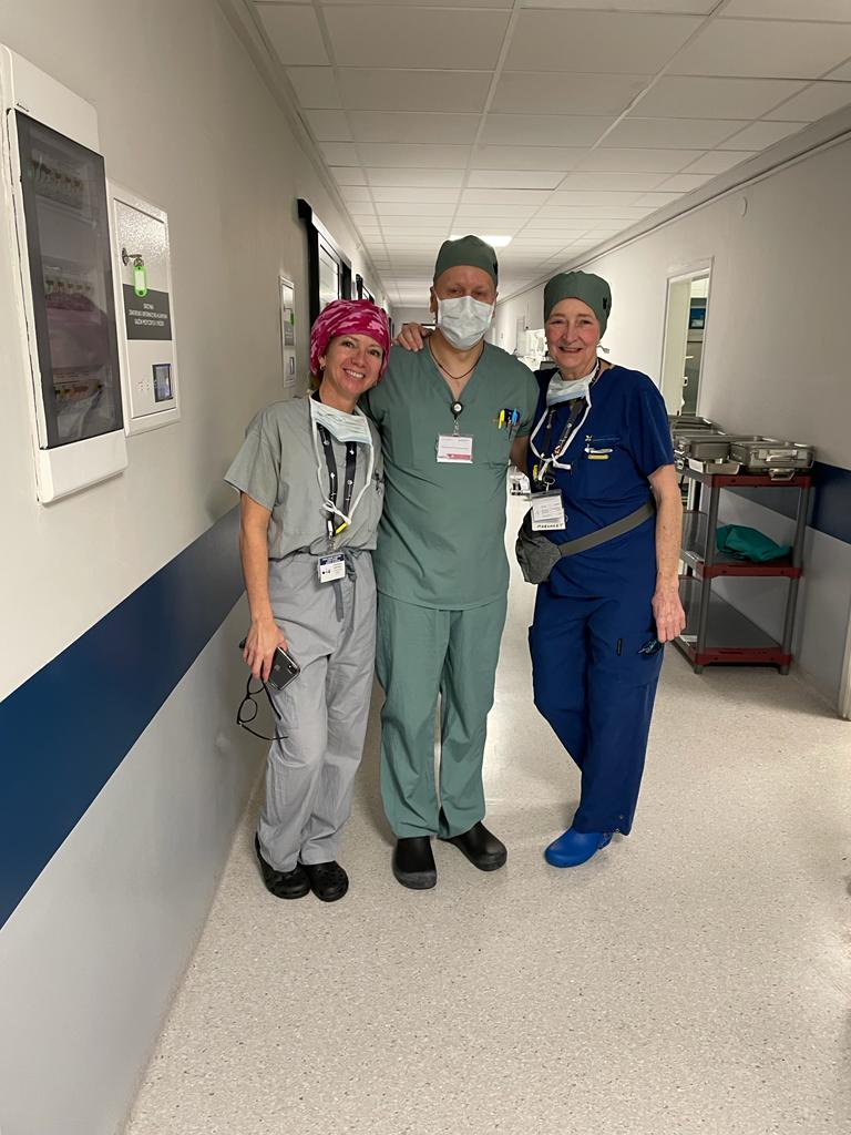 Some of the medical team working in Ukraine to help treat and heal the wounded soldiers and civilians.