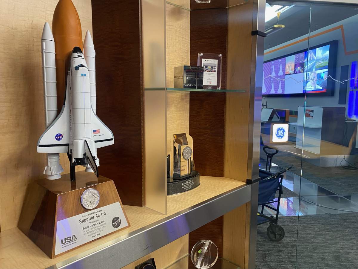 Evans Consoles won NASA’s Space Flight Suppliers Award in 2006.
