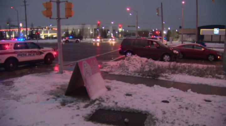 The scene of the collision in Vaughan on Sunday.