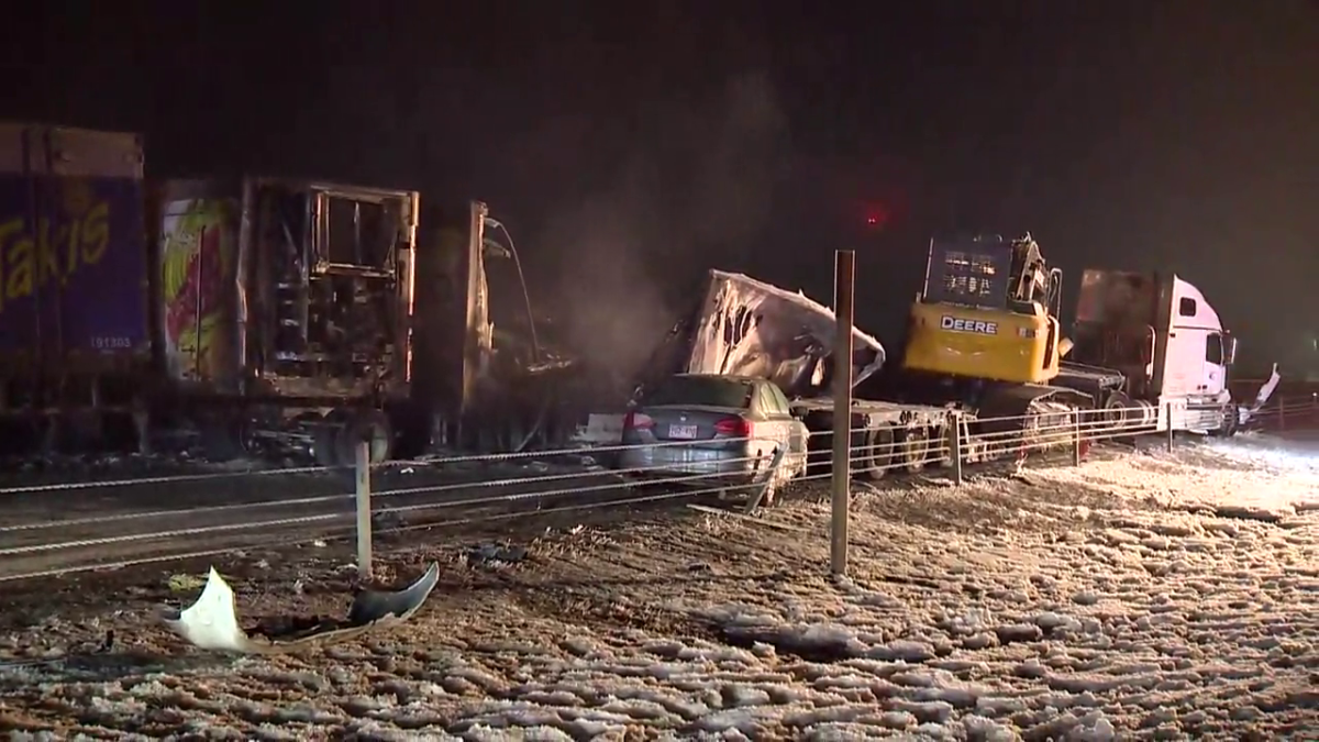 A photo of the crash scene on Highway 2 on Dec. 27, 2022