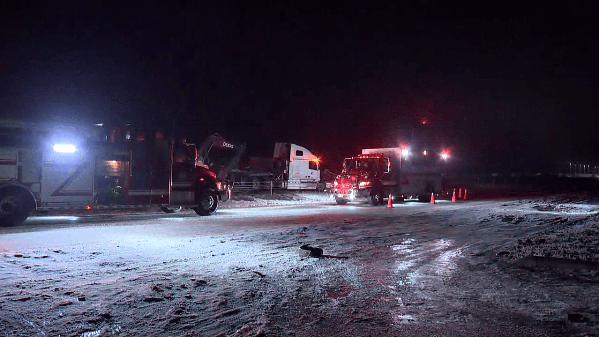 A photo of the crash scene on Highway 2 on Dec. 27, 2022
