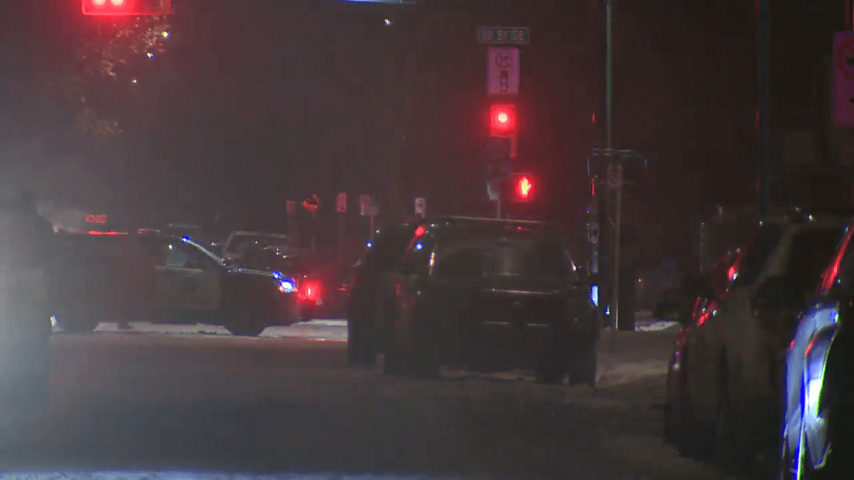 Calgary police shut down a portion of 8 Avenue SE on Dec. 27, 2022 after reports of a stabbing in the area.