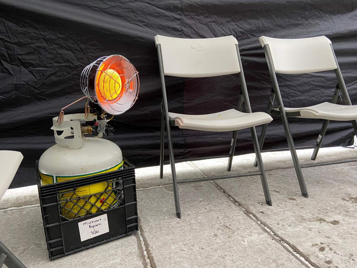 Warming tent in Calgary, Tuesday, Dec. 20, 2022.