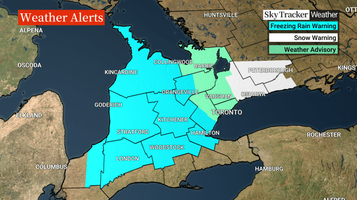 Weather alerts in effect for much of southern Ontario ahead of winter storm