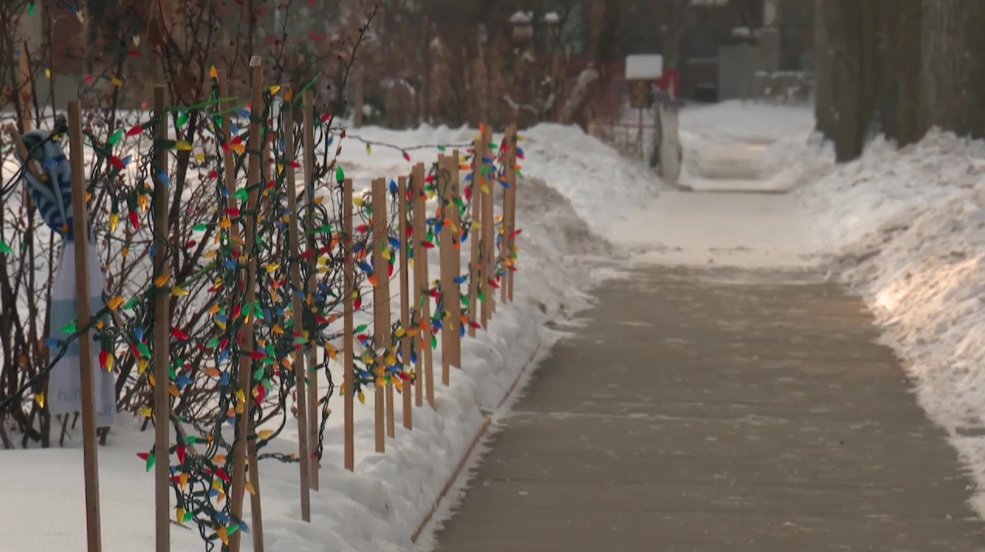 Sidewalks on Candy Cane Lane in Edmonton on Friday, Jan. 13, 2023.