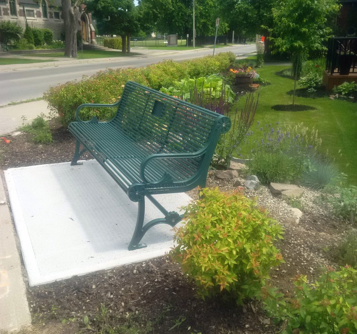 Police say this bench was stolen over the weekend.