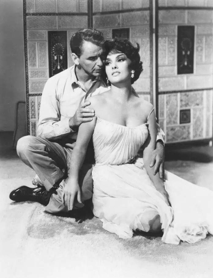 Frank Sinatra and Gina Lollobrigida in a still from "Never So Few," 1959.