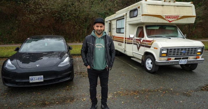 Why B.C. man drives a Tesla but lives in a van  | Globalnews.ca