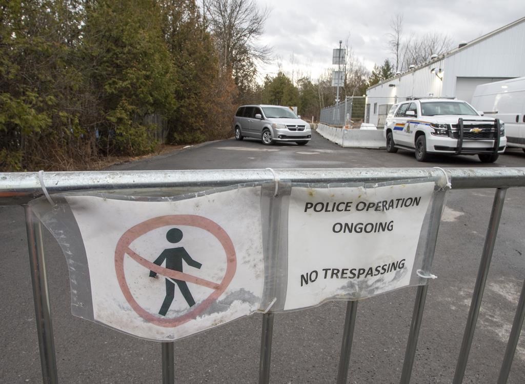 The end of Roxham Road, where thousands of asylum seekers have crossed, is seen Friday, March 20, 2020, in Hemmingford Que. The recent death of a Montreal man from probable hypothermia as he tried to cross into the United States has exposed the dangers of irregular border crossings, which appear to be rising on both sides of the Canada-U.S. border. THE CANADIAN PRESS/Ryan Remiorz.