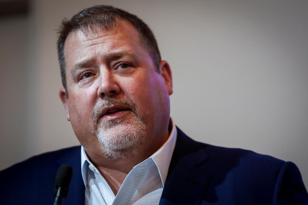 Cenovus CEO Alex Pourbaix announces a multi-year initiative focused on Indigenous communities near the company's oil sands operations in northern Alberta, at a news conference in Calgary, Alta., Thursday, Jan. 30, 2020. The CEO of one of the biggest oilsands companies in Alberta says transitioning its workforce for a net-zero emissions workforce isn't about cutting jobs but creating them. 