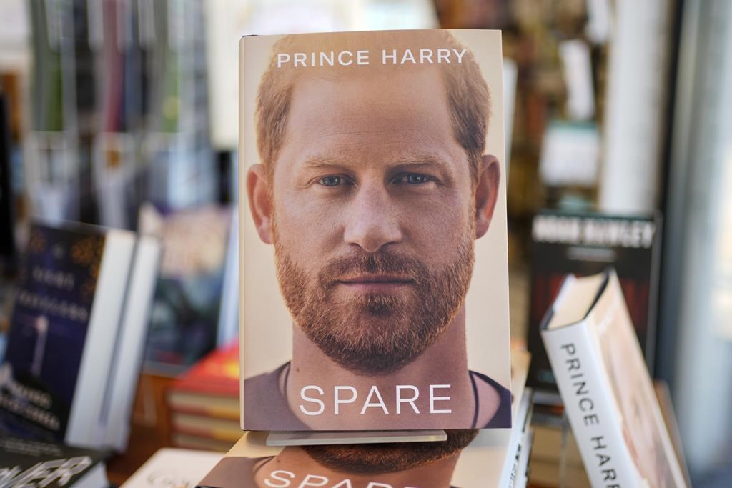 Copies of the new book by Prince Harry called "Spare" are displayed at Sherman's book store in Freeport, Maine, Tuesday, Jan. 10, 2023.
