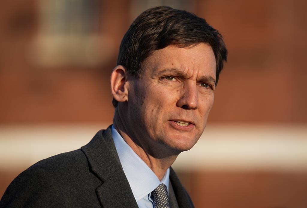 B.C. Premier David Eby is promising $50 million in the upcoming budget to help get fire-damaged wood out of hard-to-reach areas of the forests to pulp mills. Eby speaks in Vancouver, on Wednesday, Dec. 14, 2022. THE CANADIAN PRESS/Darryl Dyck.