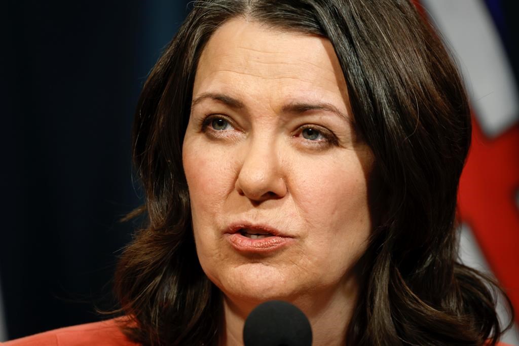 Alberta Premier Danielle Smith's office says the province objects to Ottawa's plan to extend eligibility for medically assisted death to people whose sole underlying condition is a mental illness. Smith gives an update in Calgary, Tuesday, Jan. 10, 2023. 