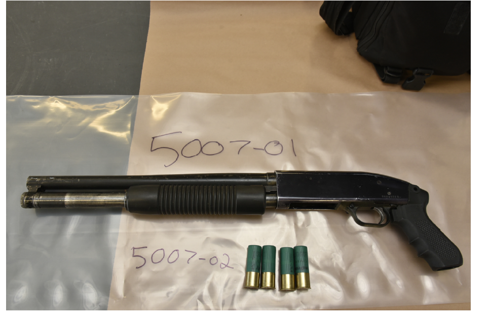 One of two firearms the Calgary Police Service seized in relation to a home invasion in the city.