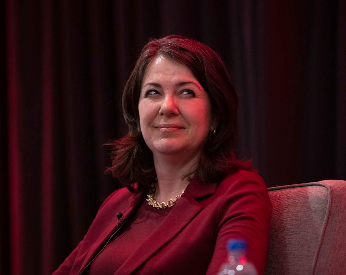 Premier Danielle Smith at the BILD Calgary Region Economic Outlook Dinner in Calgary on Wednesday, January 11, 2023.