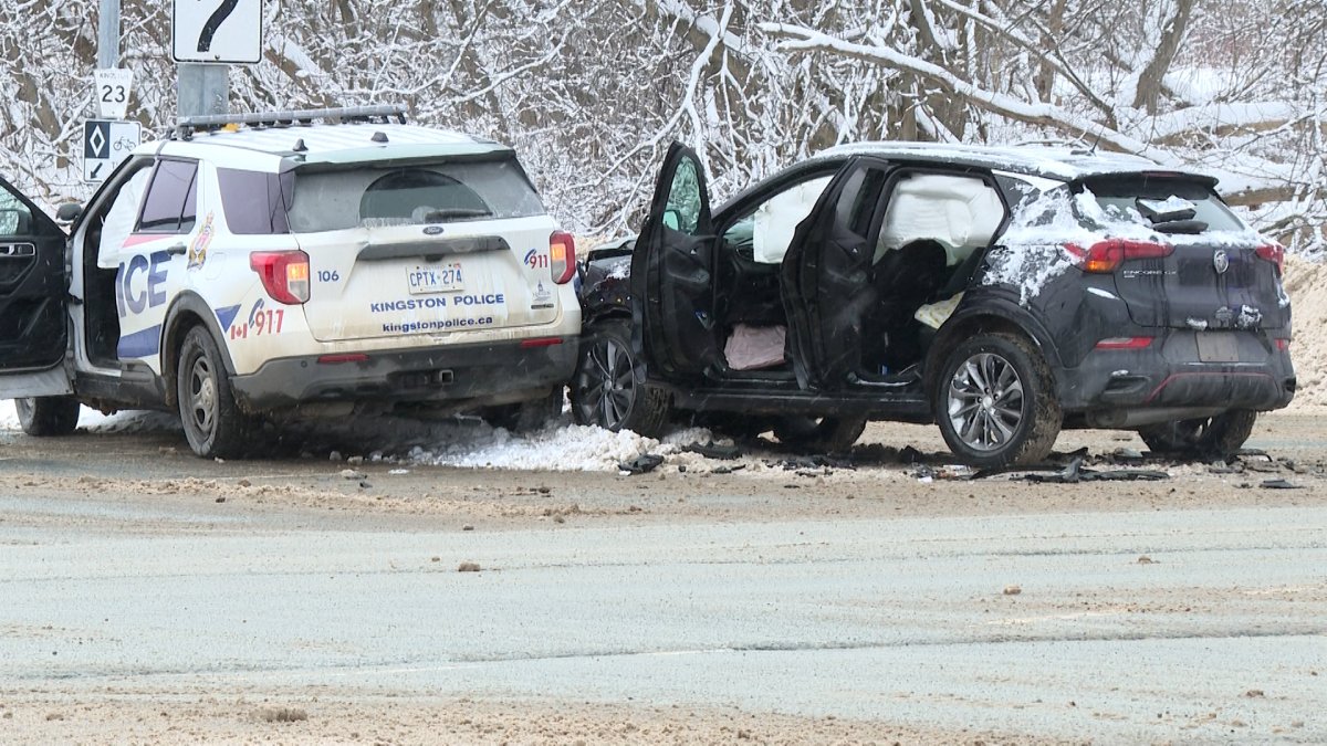 The crash happened at the intersection of Princess Street and Taylor Kidd Boulevard Monday morning.