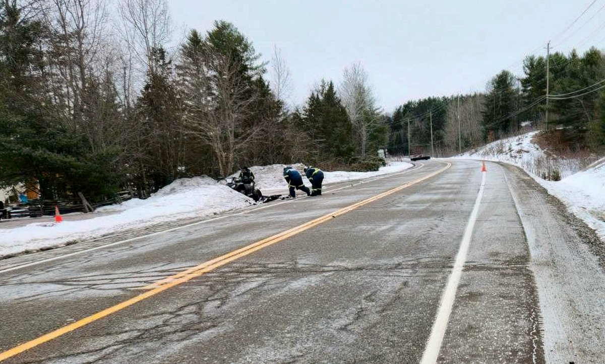 Haliburton Highlands OPP say a man died following an ATV crash on Hwy. 35 in Haliburton County on Jan. 8, 2023.