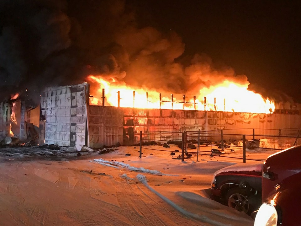 Balgonie Volunteer Fire Department responded to a shop fire just outside of Balgonie, Sask. on Jan. 13, 2023. 