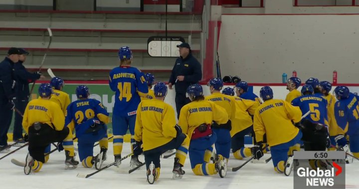 Hockey Can’t Stop Tour comes to Alberta, Ukrainian team takes on Dinos and Bears  | Globalnews.ca