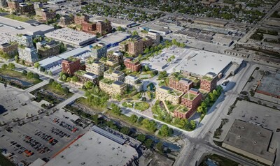A rendering shows the proposed development for the area around CF Polo Park.