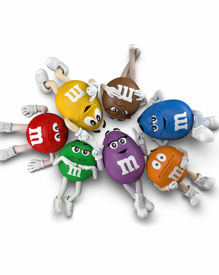 The M&M's characters in a circle.