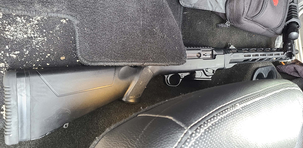 One of the firearms police found at the suspects' residence.