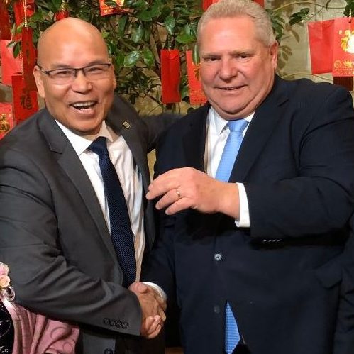 Premier Doug Ford and MPP Vincent Ke meet with community leaders at a January 2020 Chinese cultural event.