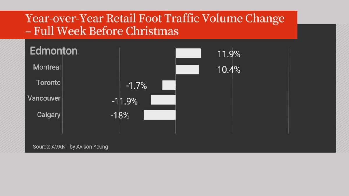 Edmonton shoppers overwhelmingly visited malls, box stores over local at Christmas: Study - image
