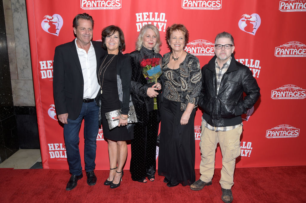 (L - R) "Eight Is Enough" actors Jimmy Van Patten, Connie Needham, Dianne Kay, Laurie Walters and Adam Rich attend the Los Angeles premiere of the musical "Hello Dolly" at the Pantages Theatre on January 30, 2019 in Hollywood, California.