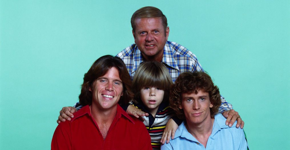 Actors of the television series "Eight is Enough", Dick Van Patten (top), (bottom, L-R) Grant Goodeve, Adam Rich and Willie Aames.