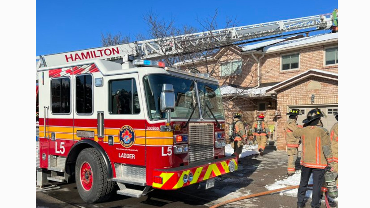 Hamilton Fire Department on scene at 391 Stonechurch Road East for a multiple alarm fire on Jan.15, 2023.