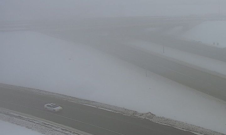 Fog is seen in the Edmonton area by Anthony Henday Drive and Yellowhead Trail on Jan. 10, 2023.